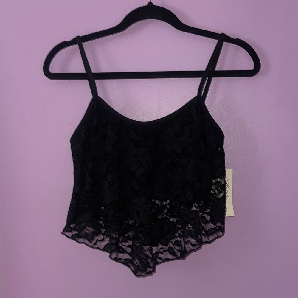 Natalie Dancewear Black Lace Top